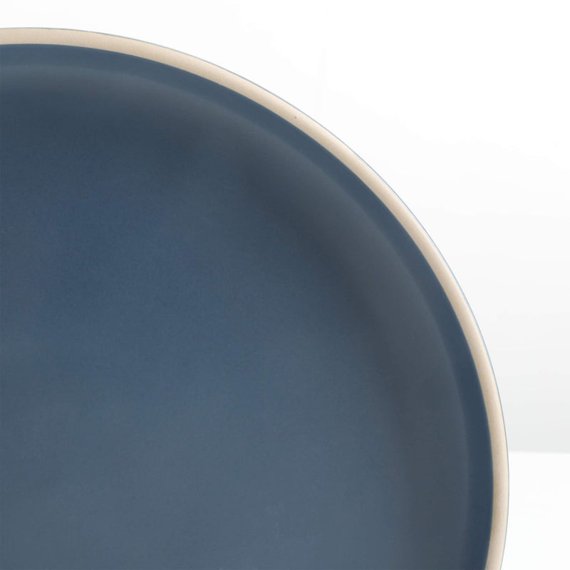 Gibson Home Zuma 16 Piece Round Kitchen Dinnerware Set, Dishes, Plates, Bowls, Mugs, Service for 4, Matte Stoneware, Cobalt Blue (127342.16R) - Image 3